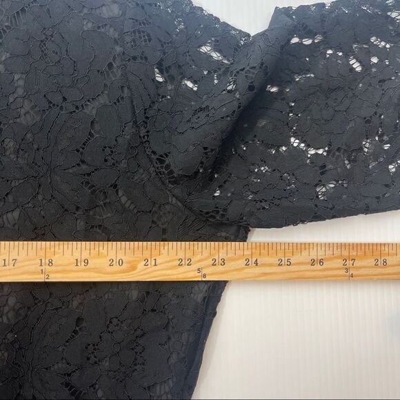 NWT Oyamiki Short Sleeve Black Lace Round Neck Shirt Top Blouse Women's Size XXL - Picture 6 of 8